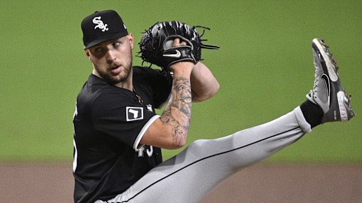 Garrett Crochet pitches in the White Sox's 3–2 loss to the Padres on Sept. 20, 2024. Garrett Crochet pitches in the White Sox's 3–2 loss to the Padres on Sept. 20, 2024.