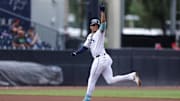 Aug 24, 2025; Tampa, Florida, USA; Tampa Bay Rays designated hitter Christopher Morel (24) runs the bases after hitting a home run against the St. Louis Cardinals in the fourth inning at George M. Steinbrenner Field. Mandatory Credit: Nathan Ray Seebeck-Imagn Images