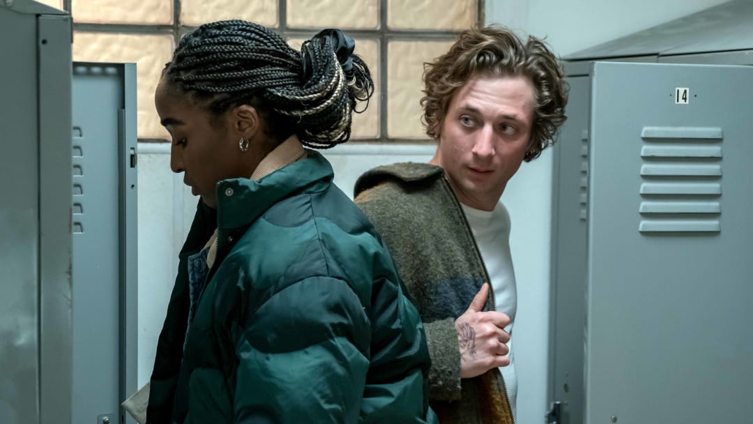 “THE BEAR” — “Beef” — Season 2, Episode 1 (Airs Thursday, June 22nd) Pictured: (l-r) Jeremy Allen White as Carmen “Carmy” Berzatto, Ayo Edebiri as Sydney Adamu. CR: Chuck Hodes/FX.