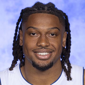 Sep 29, 2025; Detroit, MI, USA; Detroit Pistons guard Chaz Lanier (20) poses for his official head shot for the 2025-26 season at the Detroit Pistons Performance Center. Mandatory Credit: David Reginek-Imagn Images