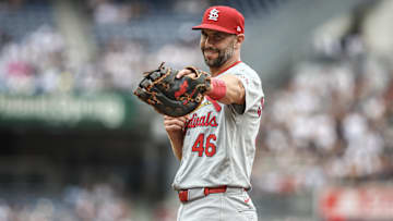 Sep 1, 2024; Bronx, New York, USA;  St. Louis Cardinals first baseman Paul Goldschmidt (46) at Yankee Stadium. Mandatory Credit: Wendell Cruz-Imagn Images