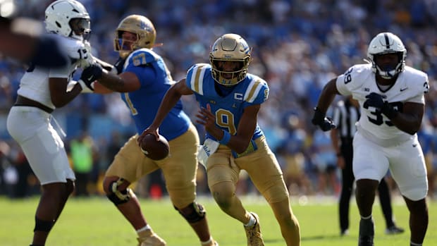 UCLA Bruins quarterback Nico Iamaleava runs for a touchdown during the fourth quarter against the Penn State Nittany Lions.