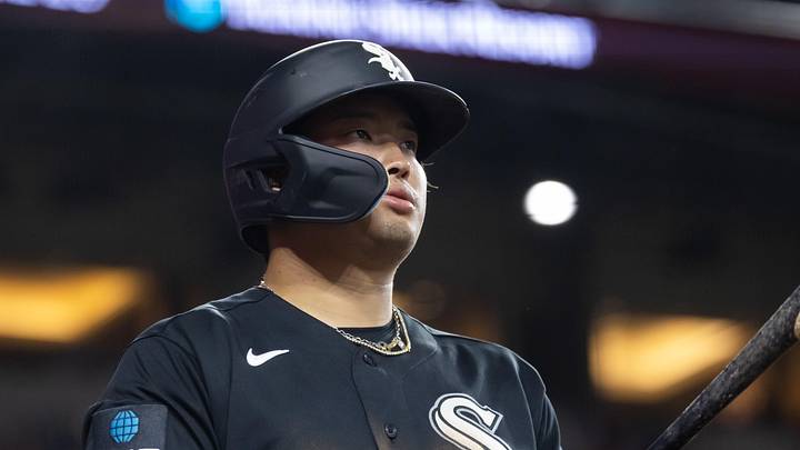 Apr 21, 2026; Phoenix, Arizona, USA; Chicago White Sox first baseman Munetaka Murakami (5) in the eighth inning against the Arizona Diamondbacks at Chase Field. Mandatory Credit: Mark J. Rebilas-Imagn Images