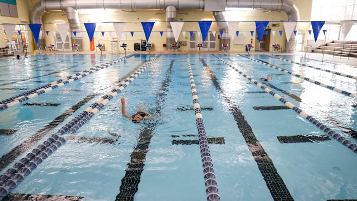 An olympic size competition pool at Salem-Keizer schools uses the pool for district swim meets and practices. An olympic size competition pool at Salem-Keizer schools uses the pool for district swim meets and practices.
