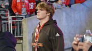 Recruit Gregory Patrick visits Ohio Stadium the day of the Ohio State, Michigan State football game on Nov. 11, 2023.d