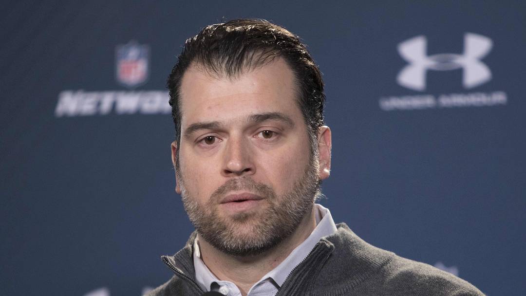 Former Indianapolis Colts general manager Ryan Grigson speaks to the media