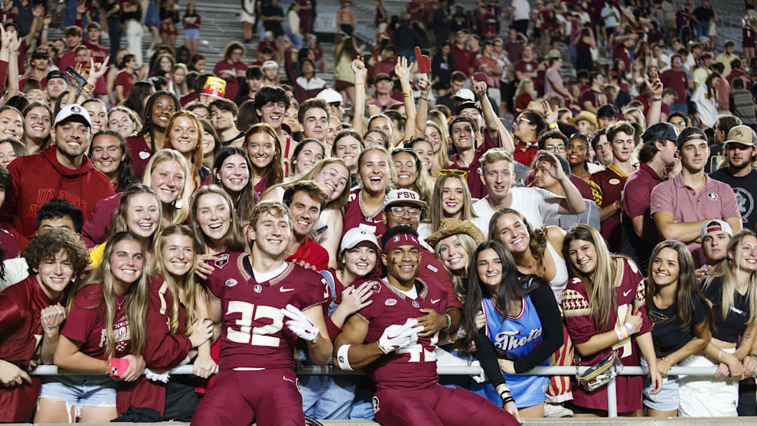 Florida State Seminoles wide receiver Jeremiah Giedrys (32) and defensive back Danj Altine (43).