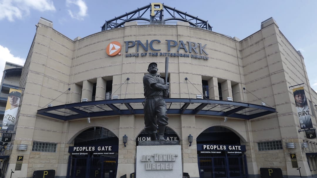 Sep 5, 2023; Pittsburgh, Pennsylvania, USA;  General exterior view before the Pittsburgh Pirates host the Milwaukee Brewers at PNC Park. Mandatory Credit: Charles LeClaire-Imagn Images