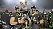 Dec 28, 2024; Shreveport, LA, USA; The Army Black Knights celebrate a 27-6 win against the Louisiana Tech Bulldogs to capture the 2024 Radiance Technologies Independence Bowl at Independence Stadium. 