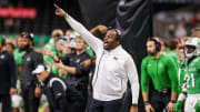 Dec 18, 2021; New Orleans, LA, USA;  Marshall Thundering Herd head coach Charles Huff reacts to a play against Louisiana-Lafayette Ragin Cajuns during the first half of the 2021 New Orleans Bowl at Caesars Superdome. Mandatory Credit: Stephen Lew-USA TODAY Sports