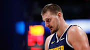 Dec 13, 2024; Denver, Colorado, USA; Denver Nuggets center Nikola Jokic (15) in the third quarter against the Los Angeles Clippers at Ball Arena. Mandatory Credit: Isaiah J. Downing-Imagn Images