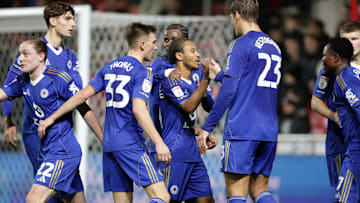 De Cordova Reid scores Leicester's third but it wasn't enough to win all three points.