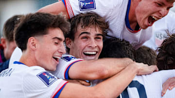 Inter Miami CF midfielder Benjamin Cremaschi, center, scored twice in the U.S. Men's National Team's 3-0 win Thursday against Italy in the FIFA U20 World Cup. Cremaschi, who recently was loaned to Italian Serie A side Parma, has five goals in the competition.