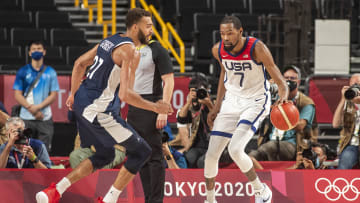 Rudy Gobert and Kevin Durant