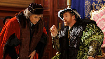 MASTERPIECE
Wolf Hall: The Mirror and the Light

Episode One: Wreckage 
Sunday, March 23, 2025 at 9/8c on PBS
In the wake of Anne’s execution, the King weds Jane Seymour. Marital bliss does nothing to quell Henry’s rage at his daughter, and Cromwell makes a risky play to save Princess Mary from her father’s murderous streak.

Shown L-R: Mark Rylance (Thomas Cromwell) and Damian Lewis (King Henry VIII)

Photographer: Nick Briggs 

For editorial use only.

© Playground Television (UK) Ltd