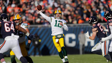 Green Bay Packers quarterback Aaron Rodgers (12) passes against the Chicago Bears during their football game Sunday, December 4, at Soldier Field in Chicago, Ill. Dan Powers/USA TODAY NETWORK-Wisconsin

Apc Packvsbears 1204220366cdjp