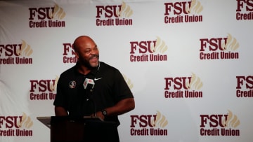Florida State University Football Wide Receivers Coach Ron Dugans introduces his recruits during the FSU National Signing Day party at Tallahassee Automobile Museum Wednesday, Feb. 6, 2019. 

Fsu Football National Signing Day 020619 Ts 146