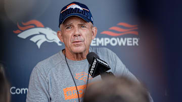 Jul 23, 2025; Englewood, CO, USA; Denver Broncos head coach Sean Payton during Denver Broncos Training Camp. Mandatory Credit: Isaiah J. Downing-Imagn Images