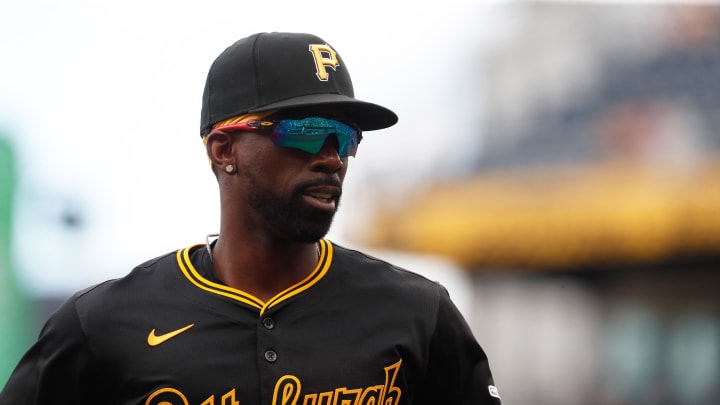 Pittsburgh Pirates right fielder Andrew McCutchen (22) jogs off of the field after securing the final out of the eighth inning against the Minnesota Twins at PNC Park on June 9.
