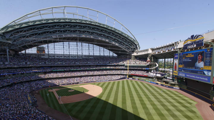 Jul 3, 2023; Milwaukee, Wisconsin, USA;  General view of American Family Field during the fifth inning of the game between the Chicago Cubs and Milwaukee Brewers. Mandatory Credit: Jeff Hanisch-USA TODAY Sports