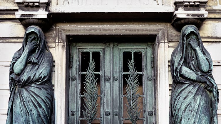 A tomb at Père Lachaise Cemetery.