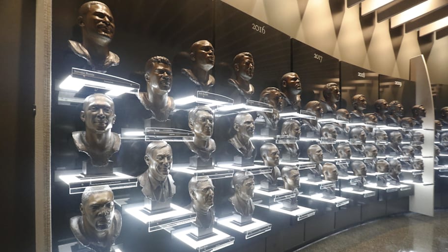 Who will join the Hall of Busts exhibit inside the Pro Football Hall of Fame over the next five years? | Charles LeClaire-Imagn Images