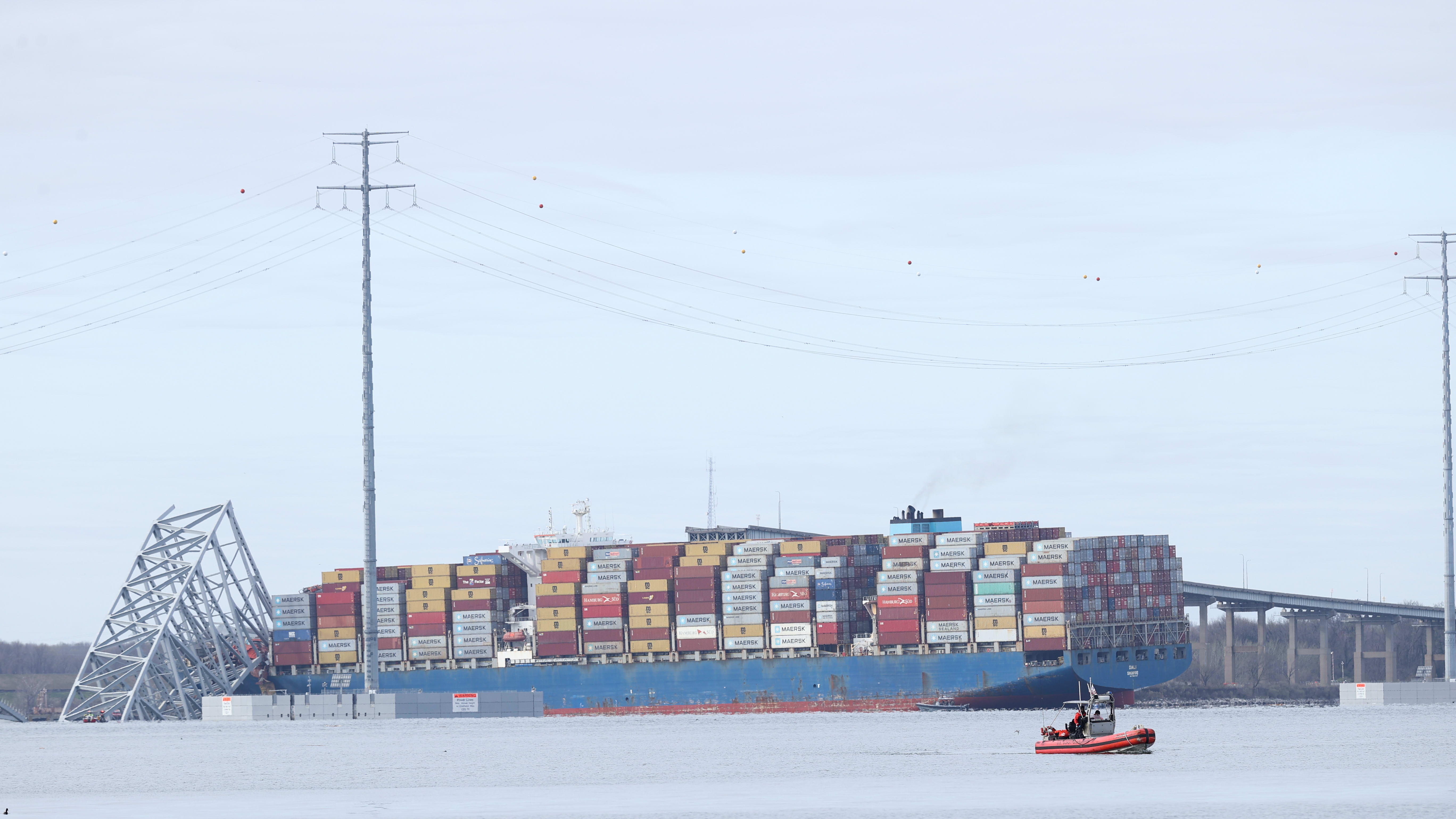 Francis Scott Key Bridge in US collapses after cargo ship collision