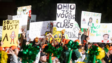 Fans cheer during ESPN’s “College GameDay” Saturday, Oct. 12, 2024 on the campus of the University of Oregon in Eugene, Ore.