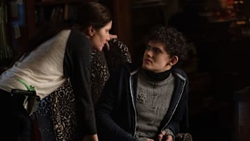 (L-R) Agatha Harkness (Kathryn Hahn) and Teen (Joe Locke) in Marvel Television's AGATHA ALL ALONG, exclusively on Disney+. 