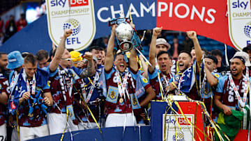 Burnley Lifting The 2022/2023 EFL Championship Trophy 