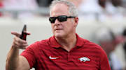Arkansas Razorbacks athletics director Hunter Yurachek prior to the game against the Pine Bluff Golden Lions at War Memorial Stadium. 