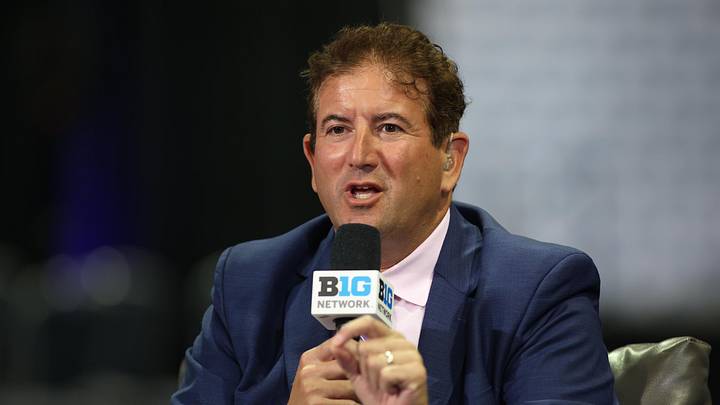 Oct 9, 2025; Rosemont, IL, USA; Big Ten Network commentator Andy Katz speaks during Big Ten Men’s Basketball Media Days at the Donald E. Stephens Convention Center. Mandatory Credit: Talia Sprague-Imagn Images