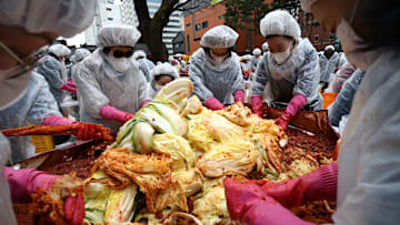 People Donate Kimchi To The Poor At South Korean Temple