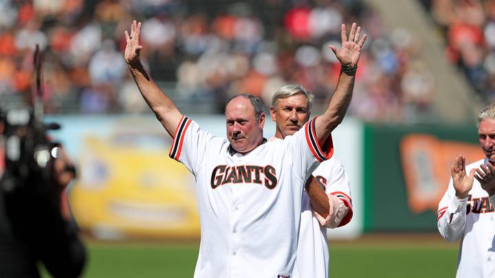 Aug 11, 2019; San Francisco, CA, USA; San Francisco Giants former first baseman Will Clark during the 1989 team reunion before the game against the Philadelphia Phillies at Oracle Park. Mandatory Credit: Sergio Estrada-Imagn Images