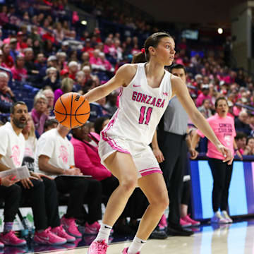 Gonzaga Bulldogs guard Allie Turner (11) returns to Spokane for her sophomore season in 2025-26. 