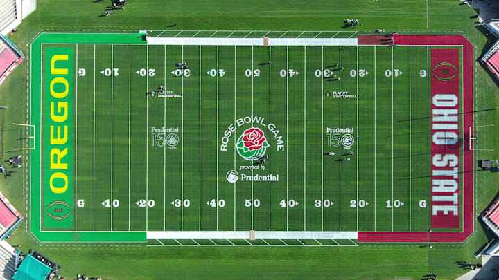 The scene is set for the College Football Playoff quarterfinal at the Rose Bowl. The scene is set for the College Football Playoff quarterfinal at the Rose Bowl.