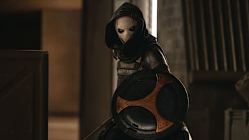 Taskmaster (Olga Kurylenko) in Marvel Studios' THUNDERBOLTS*. Photo by Chuck Zlotnick. © 2025 MARVEL.