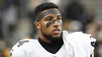 Dec 11, 2022; Pittsburgh, Pennsylvania, USA;  Baltimore Ravens cornerback Marlon Humphrey (44) looks
