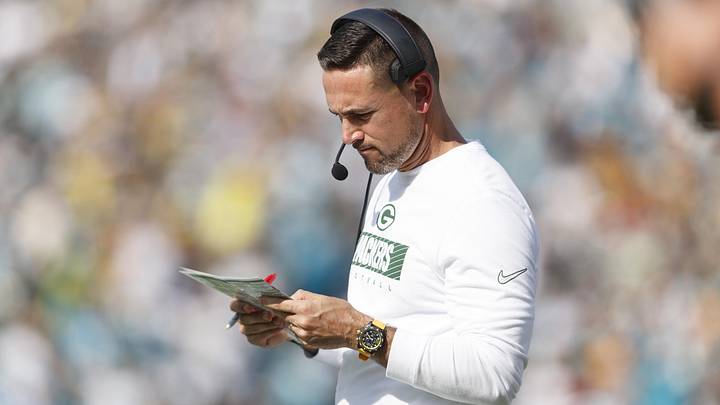 Oct 27, 2024; Jacksonville, Florida, USA; Green Bay Packers head coach Matt LaFleur against the Jacksonville Jaguars at EverBank Stadium.
