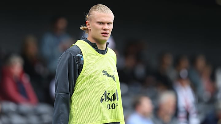 Erling Haaland reminded fans of Man City's recent success. Erling Haaland reminded fans of Man City's recent success.