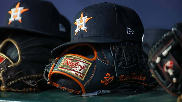 A detailed view of a Houston Astros hat