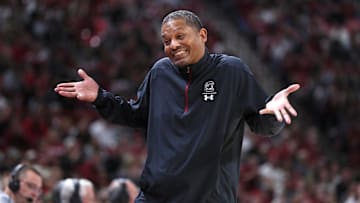 South Carolina basketball coach Lamont Paris in his "undefeated quarter zip"