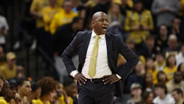 Mar 8, 2025; Columbia, Missouri, USA; Missouri Tigers Head Coach Dennis Gates reacts in the second half against the Kentucky Wildcats at Mizzou Arena. Mandatory Credit: Gary Rohman-Imagn Images