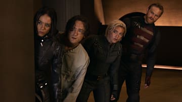 (L-R) Ghost (Hannah John-Kamen), Bob (Lewis Pullman), Yelena Belova (Florence Pugh) and John Walker (Wyatt Russell) in Marvel Studios' THUNDERBOLTS*. Photo by Chuck Zlotnick. © 2025 MARVEL. All Rights Reserved.