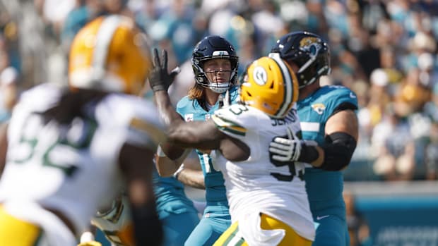 Jacksonville Jaguars quarterback Trevor Lawrence threw for more than 300 yards in the loss to the Packers.