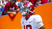 Former Alabama Crimson Tide wide receiver JoJo Earle (10) against the Florida Gators at Ben Hill Griffin Stadium. 