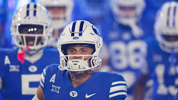 BYU heads out of the tunnel before taking on Oklahoma State.
