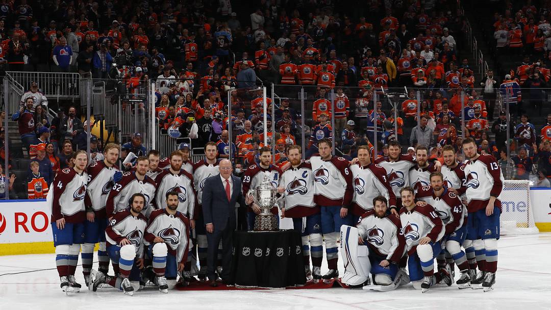 The Colorado Avalanche winning the Clarence S. Campbell Bowl in 2022