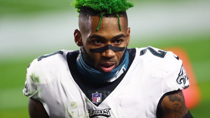 Former Philadelphia Eagles safety Jalen Mills (21) against the Arizona Cardinals at State Farm Stadium.