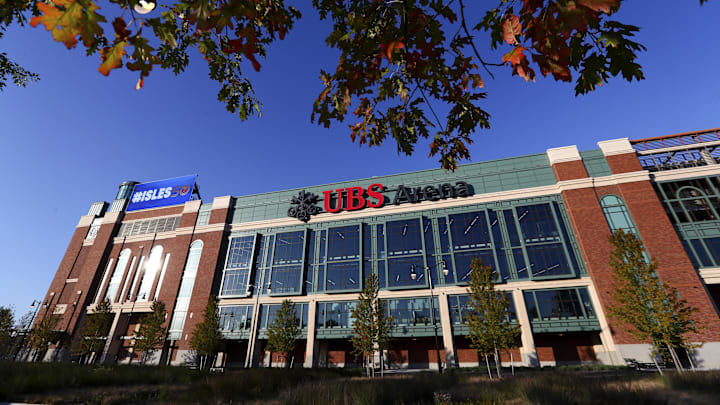 An exterior view of UBS Arena before a game between the New York Islanders and the Anaheim Ducks. An exterior view of UBS Arena before a game between the New York Islanders and the Anaheim Ducks.